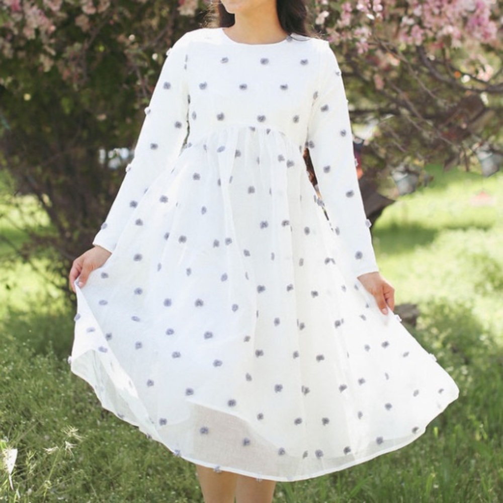 Dainty Jewells Sweet Clementine Dress NWT size S long sleeves and back zipper